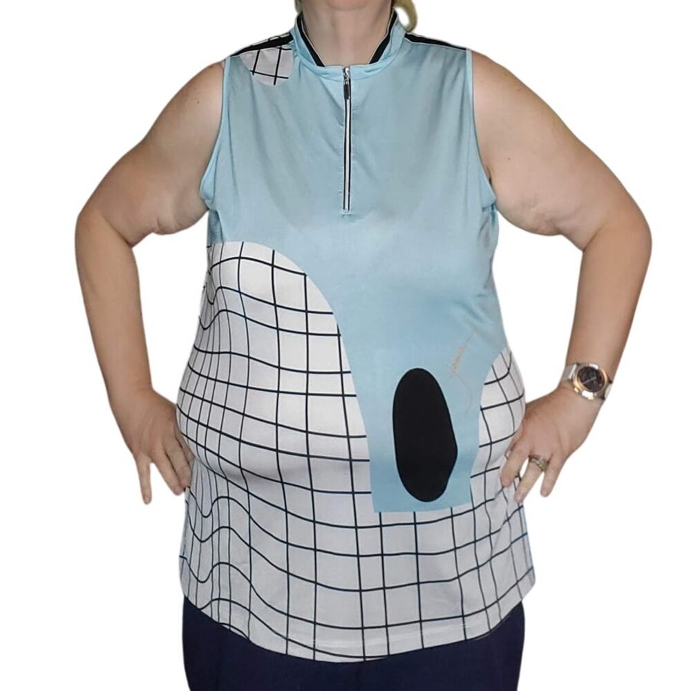 JAMIE SADOCK Size XL/XXL (fitted) Sleeveless Women's 1/4 Zip Geometric Golf Top